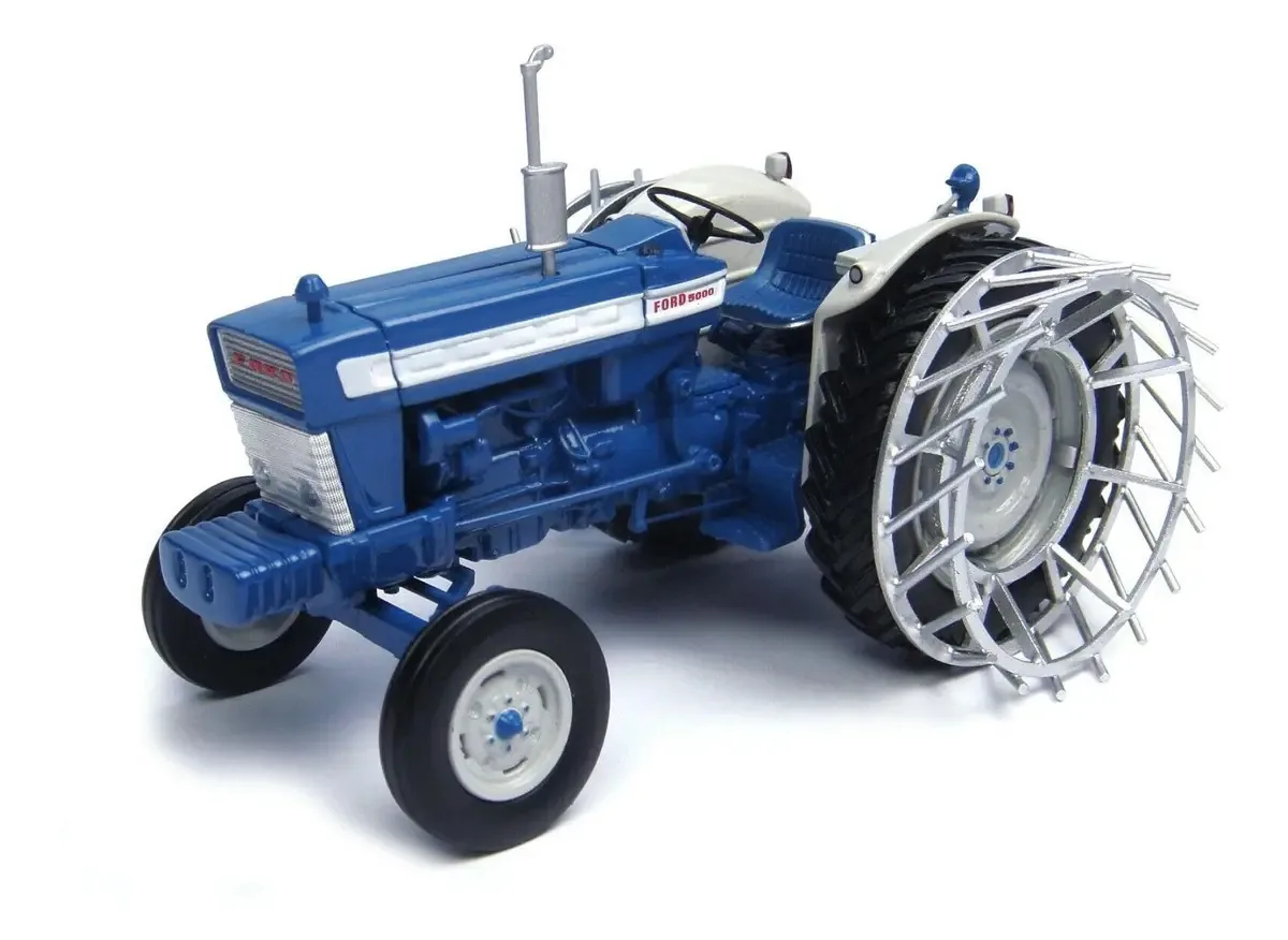 Miniatura Trator Rodas Ferro Universa Hobbies Ford 5000 1/32 Cor Azul