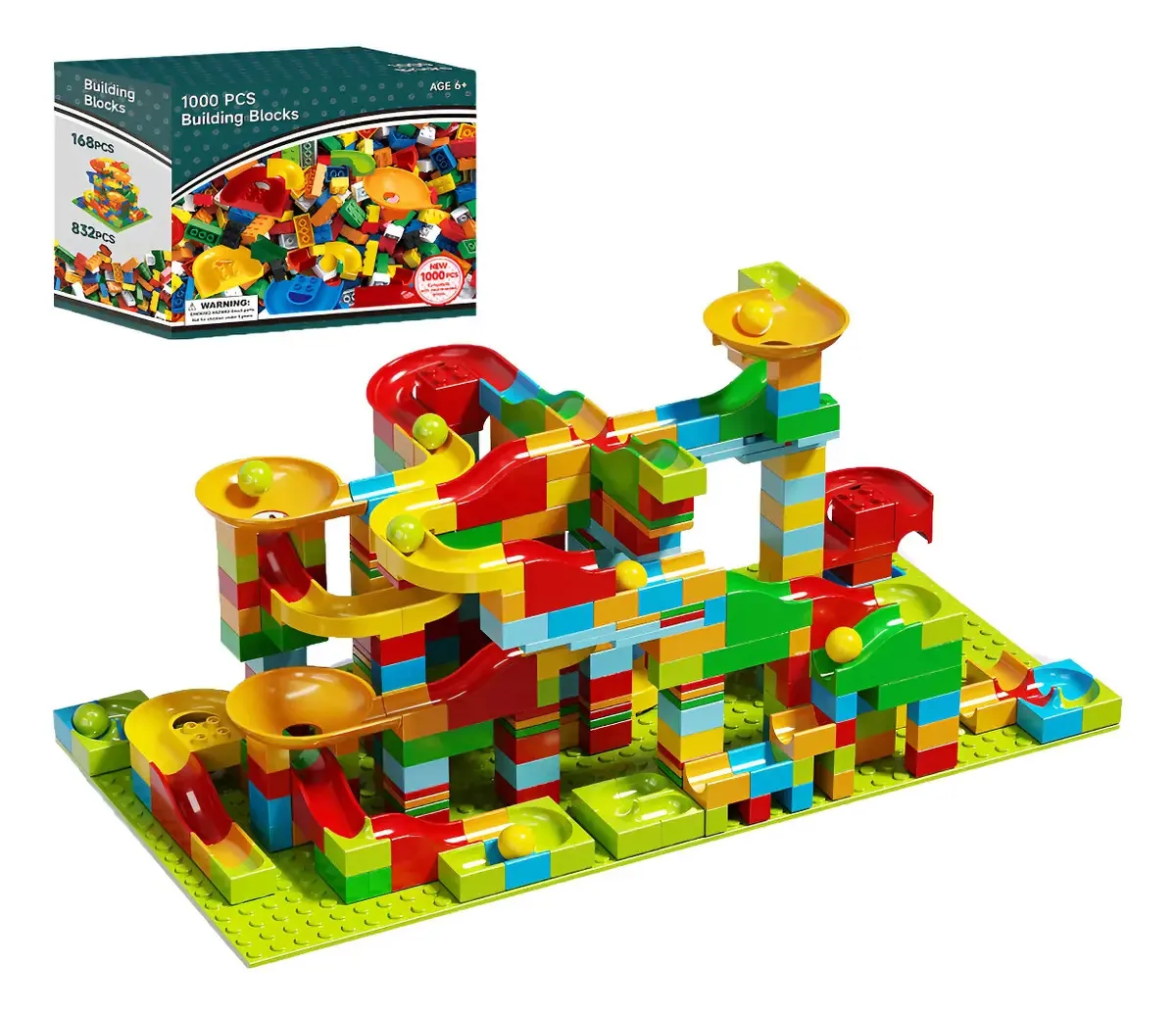 1000 Peças De Brinquedos, Blocos, Construção, Trilha, Mármor