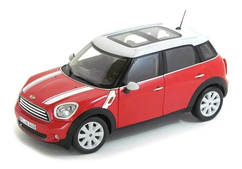 Miniatura Mini Cooper 2010 Vermelho E Branco 1:18 Norev