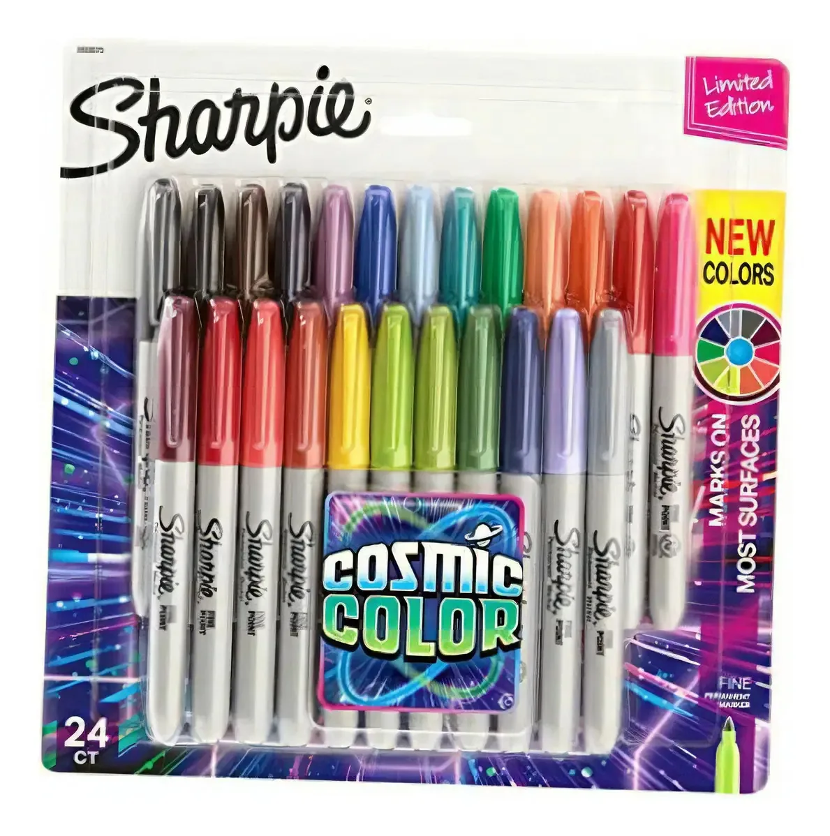 Marcadores permanentes Sharpie, ponta fina, cor cósmica