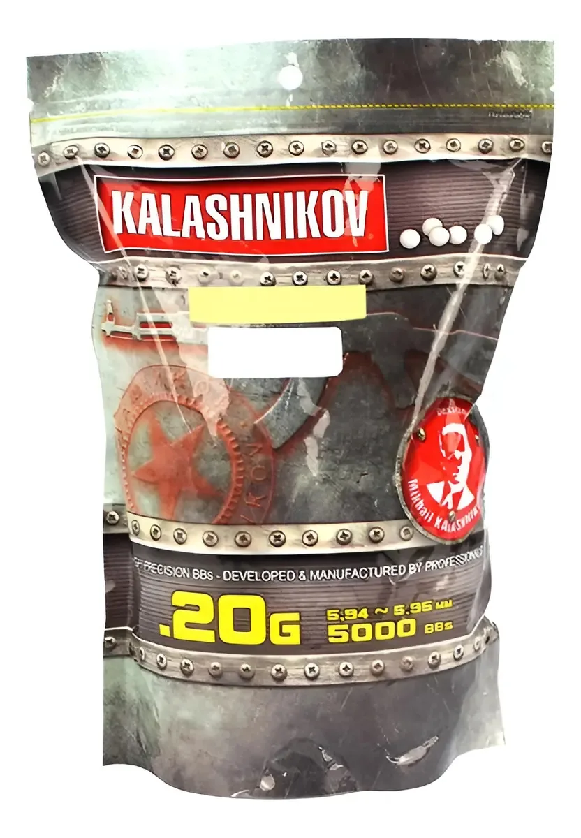 Esfera Bbs Airsoft Premium Kalashnikov 0,20gr 5000un Cal 6mm