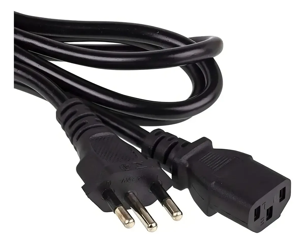 Cabo De Força 10a Tripolar Monitor E Eletrônicos E Fonte Cor Preto