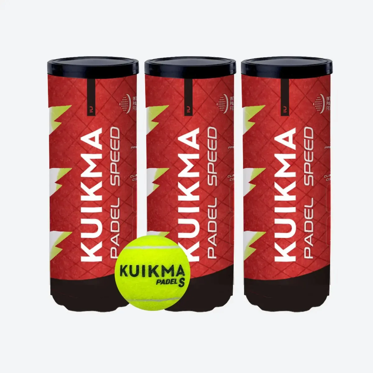 Bolas de Padel Kuikma PB Speed, Pack com 3 Bolas Amarelas