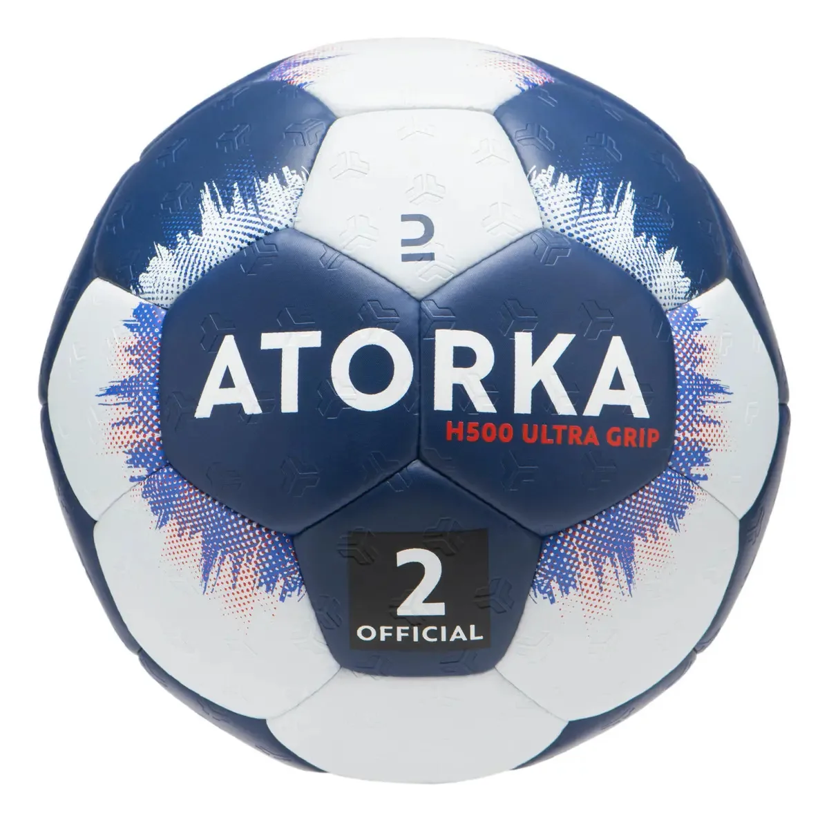 Bola de handebol H500 Hybrid T2 azul escuro/branca Atorka tamanho 2