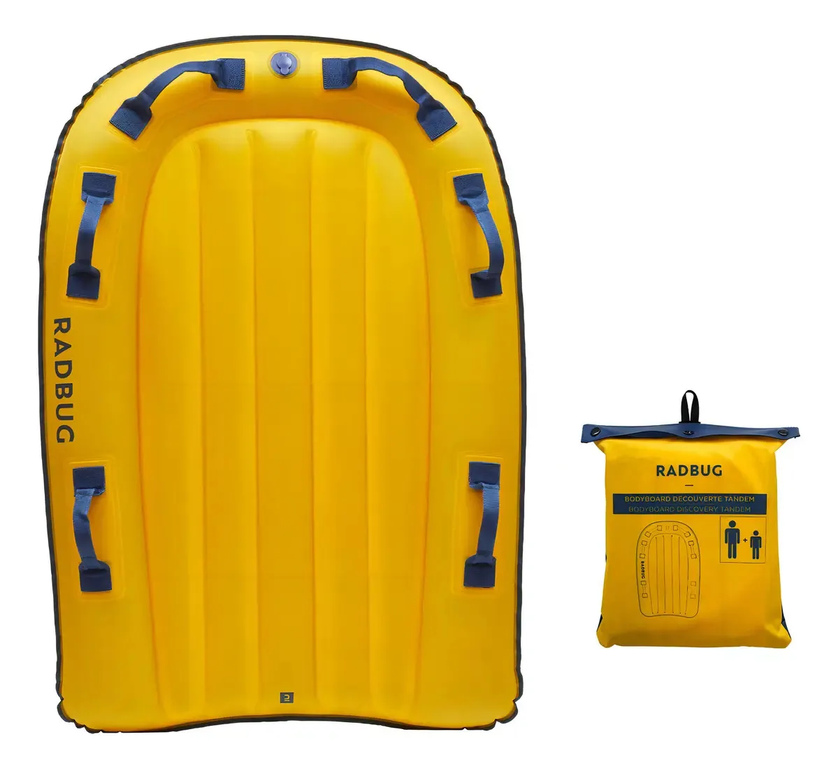 Bodyboard inflável para 2 pessoas - criança e adulto - Radbug, amarelo, cor laranja