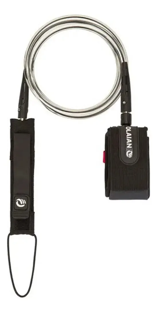 Leash De Surf 6 183 Cm Diâmetro 7 Mm Olaian Cor Preto
