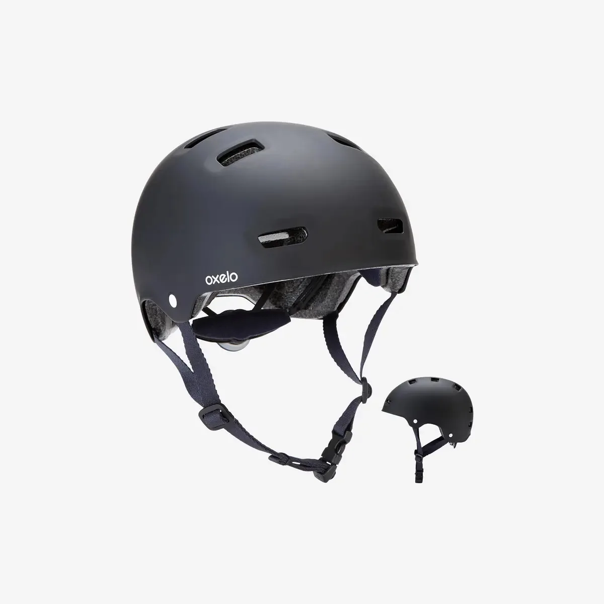 Capacete Oxelo para Patins e Skate com Ventilação e Tiras Ajustáveis Preto