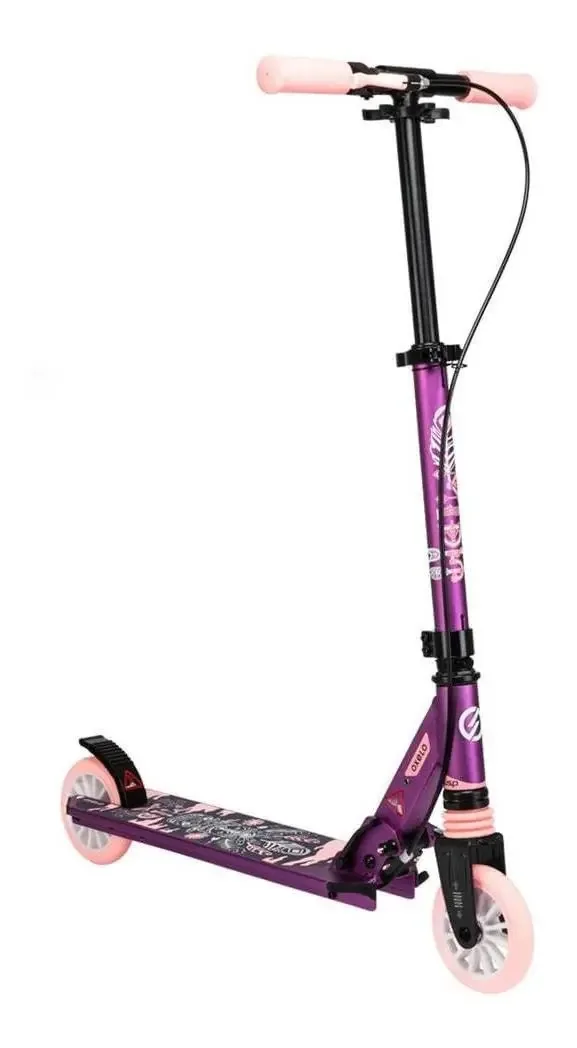 Patinete Com Freio No Guidão E Suspensão Cor Roxo-rosa