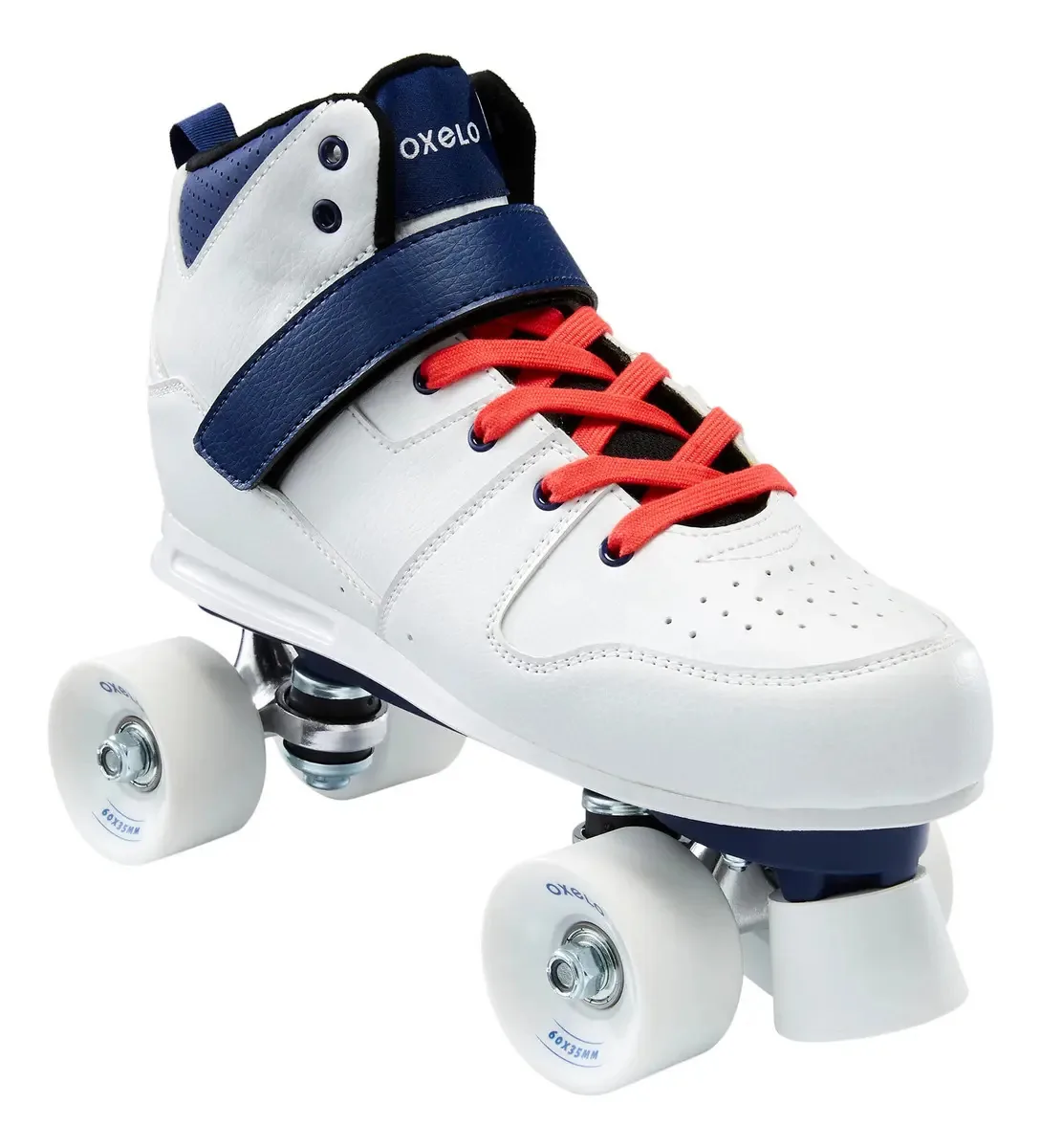 Patins quádruplos para adultos Oxelo 100, skate branco, tamanho 28,5