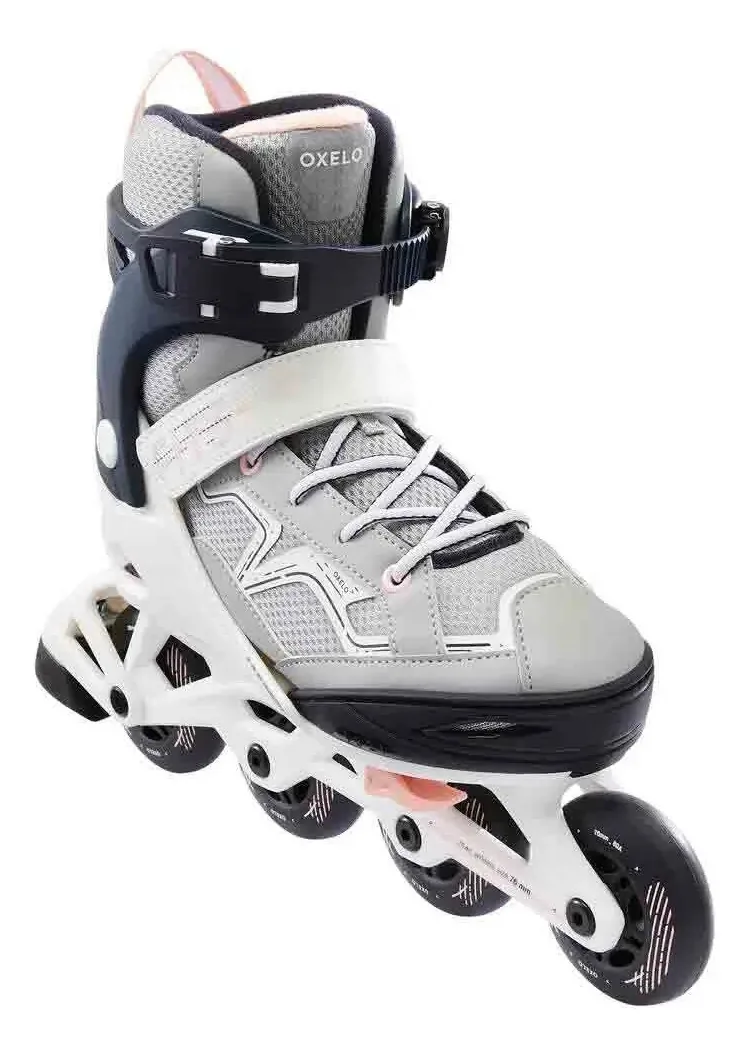 Patins Infantil Fit 3 Oxelo Cor Cinza Tamanho Dos Patins 30/33