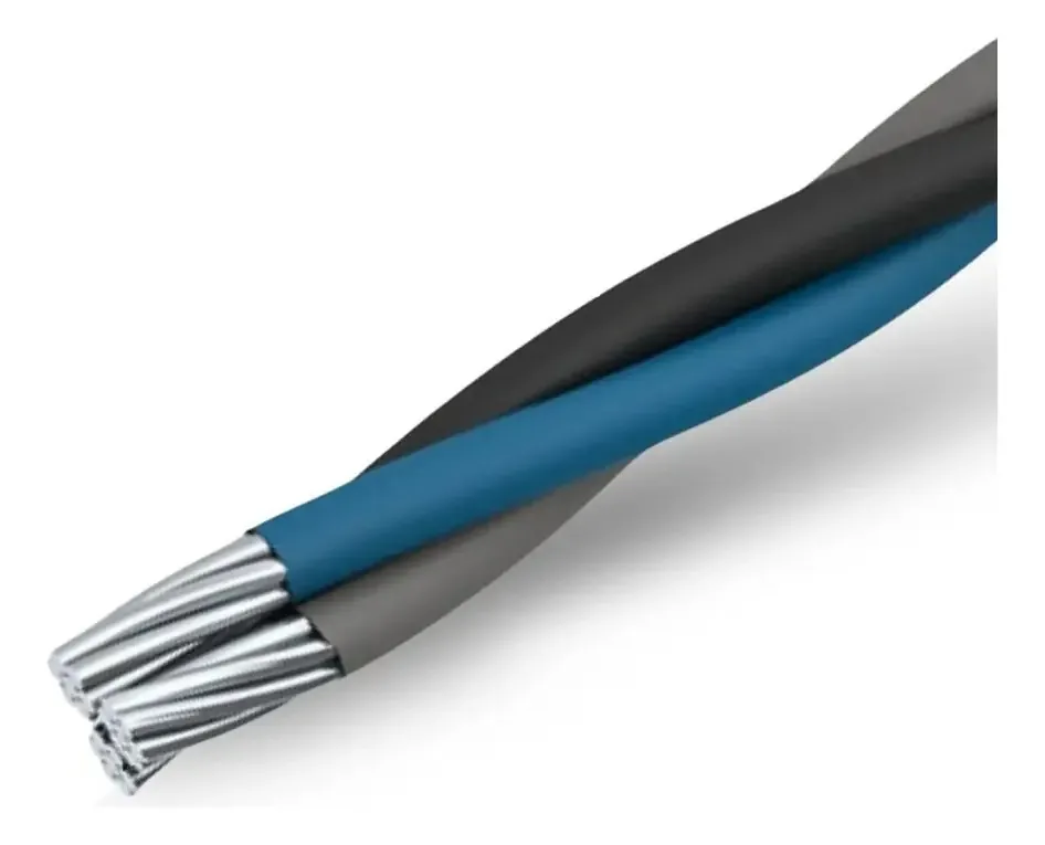 Condutores elétricos de cabo triplex K2 16 mm preto/cinza/azul x 120 m em rolo