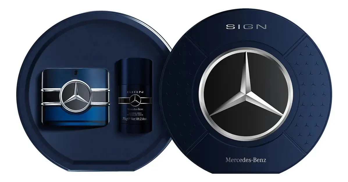 Conjunto de fragrâncias masculinas Mercedes Benz Sign Edp 100 ml + Deo
