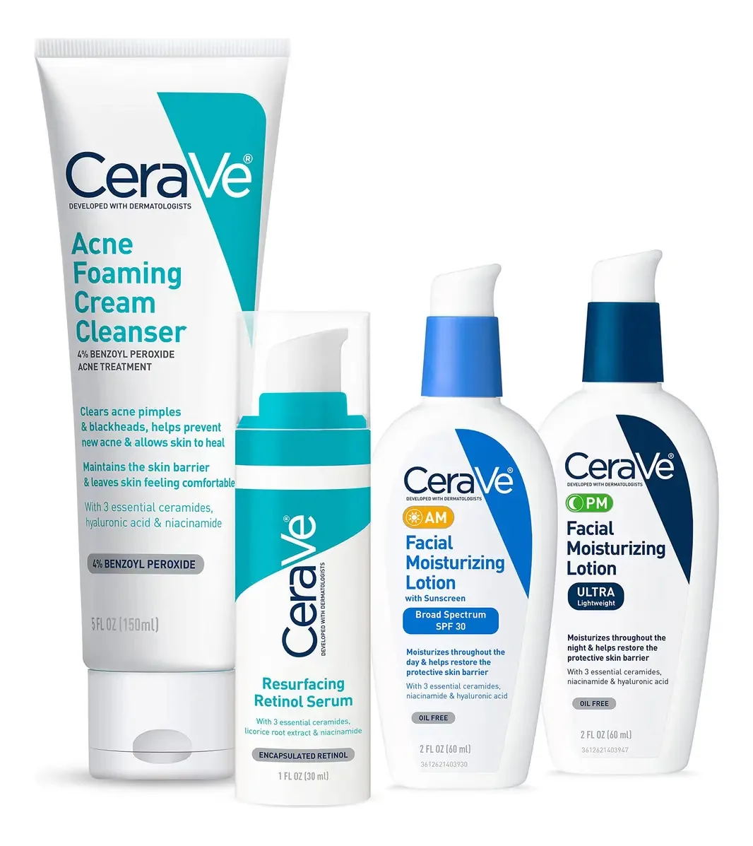 Conjunto de cuidados com a pele Cerave Acne com par de creme espumante