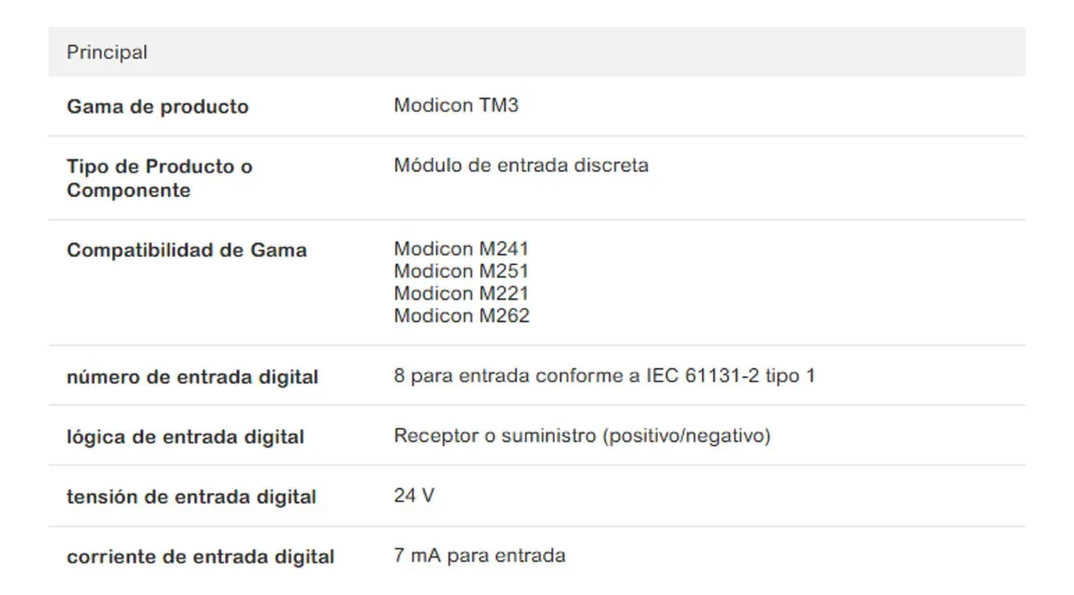 Módulo Tm3 8ed 24vcc TM3di8