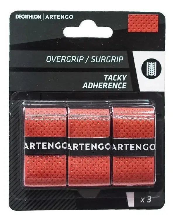Grip De Tênis Vermelho Tacky Artengo Aderente e Confortável