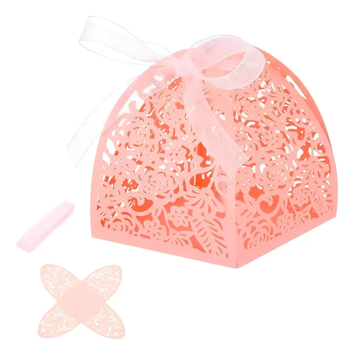 50 caixas de doces, caixas de festa de casamento, rosa, cor rosa
