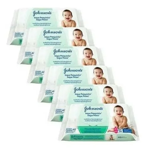 Toalhas Umedecidas Johnson´s Toque Fresquinho - 6 Pacotes