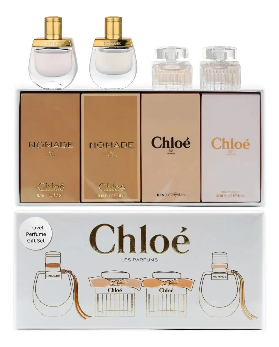 Conjunto de perfumes Chloe para mulheres com 4 mini perfumes de 5 ml