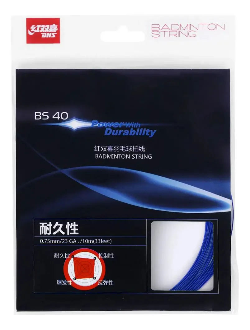 Corda Para Badminton Dhs Bs-40 Set Individual Azul