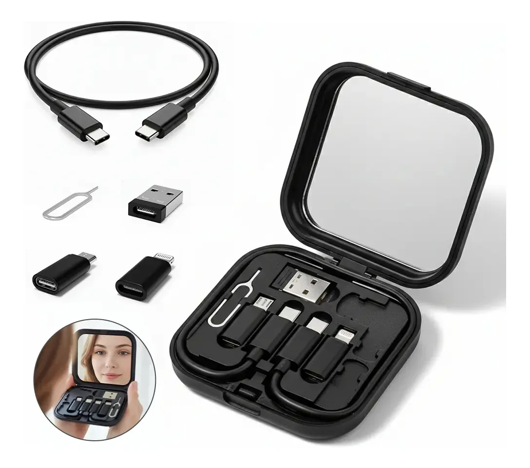 Adaptador USB Gievuleo de 5 peças Cabo Otg Adaptador Otg Tipo USB com espelho Adaptador USB C portátil
