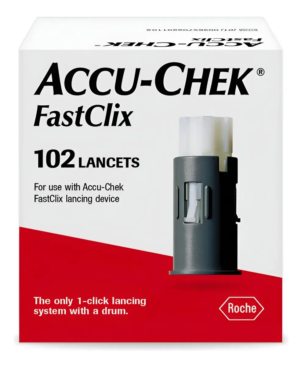 Lancets Accu-chek Fastclix For Blood Glucose Test Cor Branco/amarelo