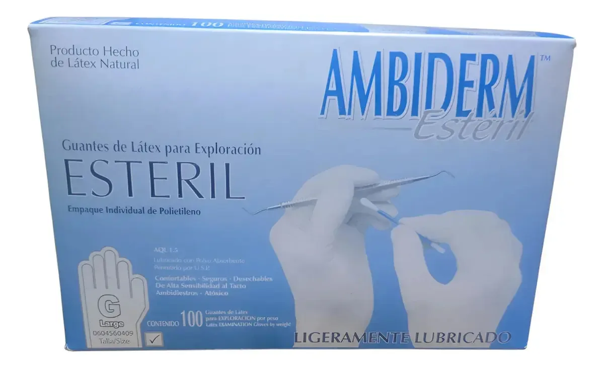Luvas Descartáveis Ambiderm De Látex