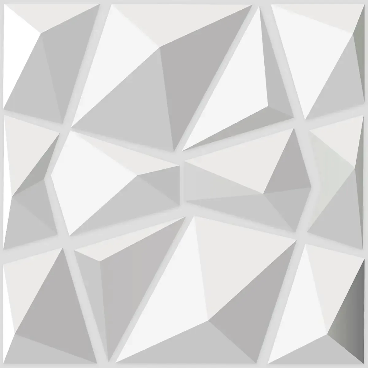 Painéis 3D Art3d Diamond, branco fosco, pacote com 33