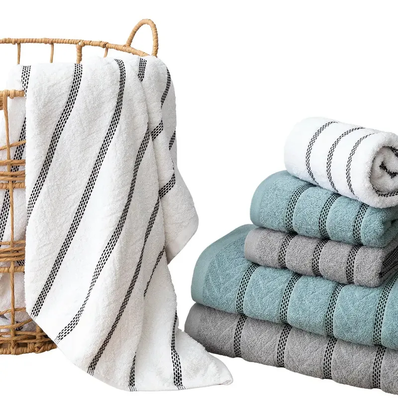 Conjunto de toalhas e toalhas Jc Color Street Premium Jacquard 100% algodão - branco