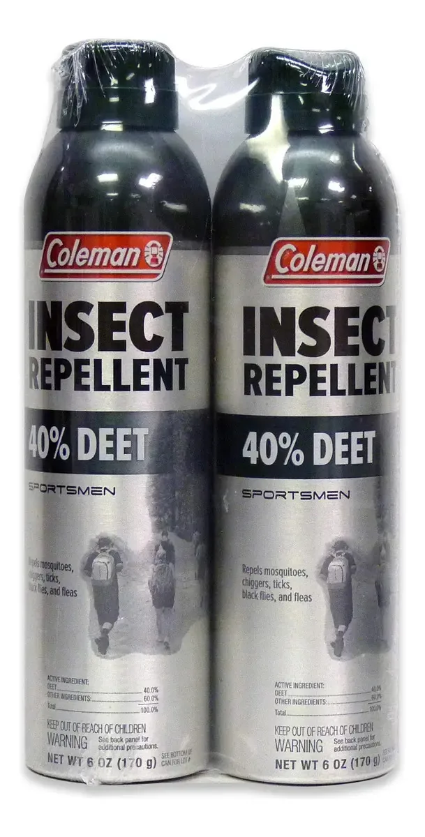 Repelente de insetos Coleman Deet, repelente de insetos com 40% de DEET em aerossol de 6 onças