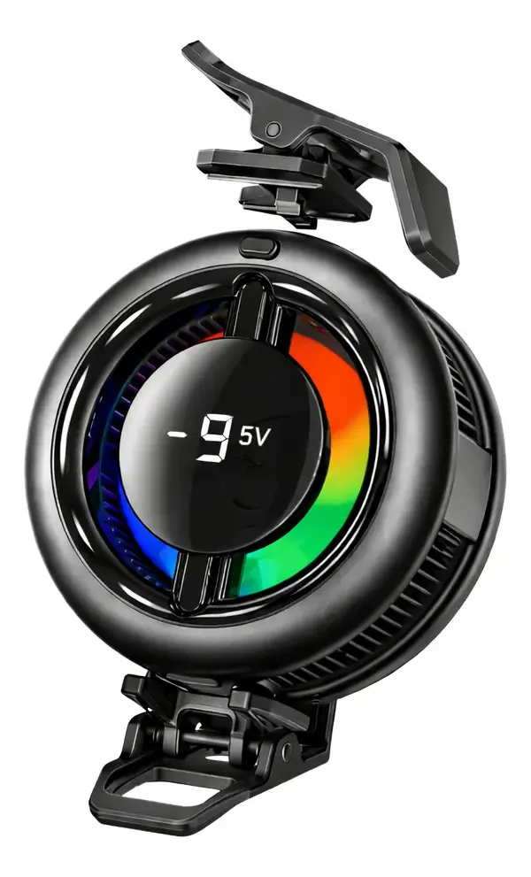 Ventilador de celular Memo Cx19 sem fio+carregamento 15W preto
