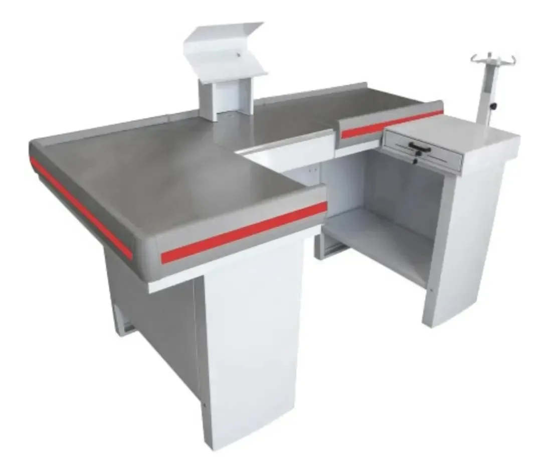 Checkout Caixa De Supermercado 1,80 Com Kit Automação Innal Cor Branco Perfil Vermelho