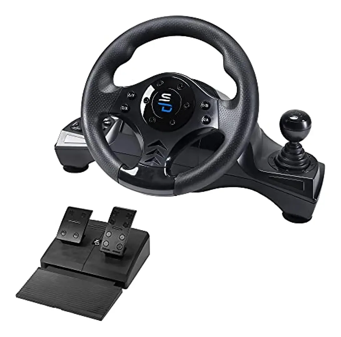 Superdrive: volante de corrida Gs750 com pedais e pás