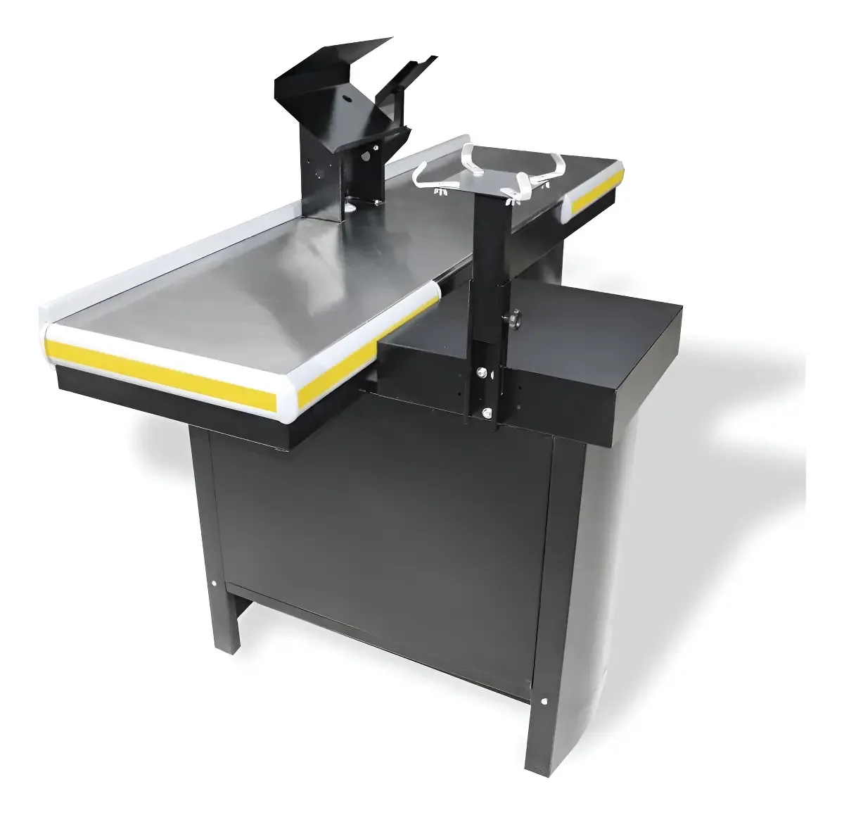 Empacotador Check Out Balcão Caixa 1,80 Em L Kit Innal Cor Preto Perfil Amarelo