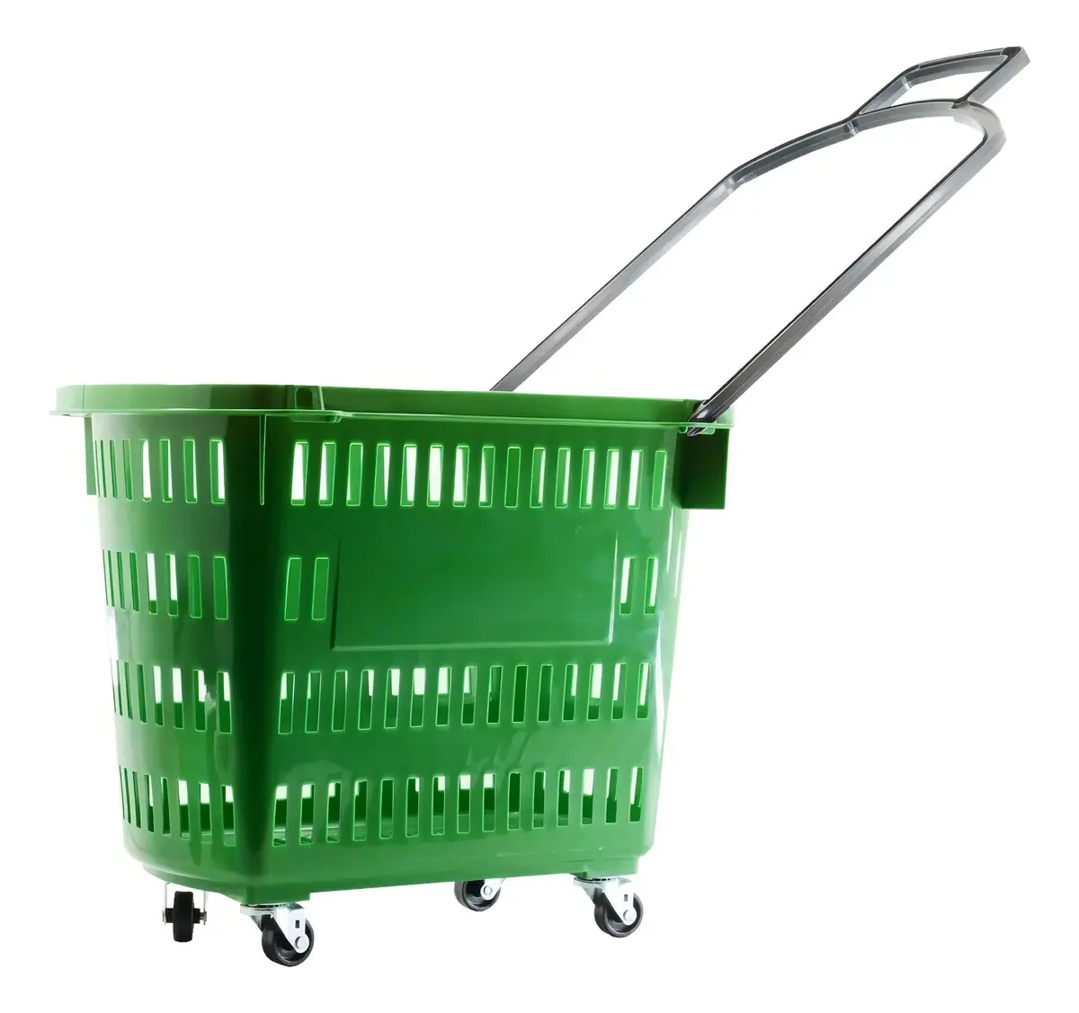 5 Cesta De Supermercado Azul Cestinha Com Rodinhas Cor Verde