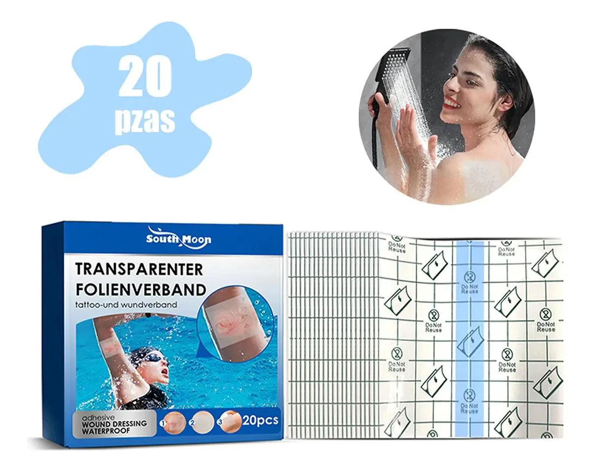 20 Curativos Adesivos Transparentes e Impermeáveis
