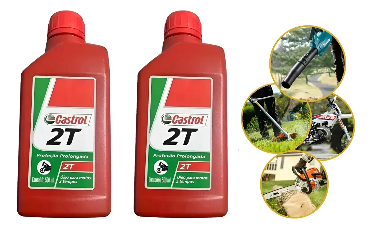 Kit 2 - Óleo Castrol 2t 500ml Roçadeiras E Motosserras