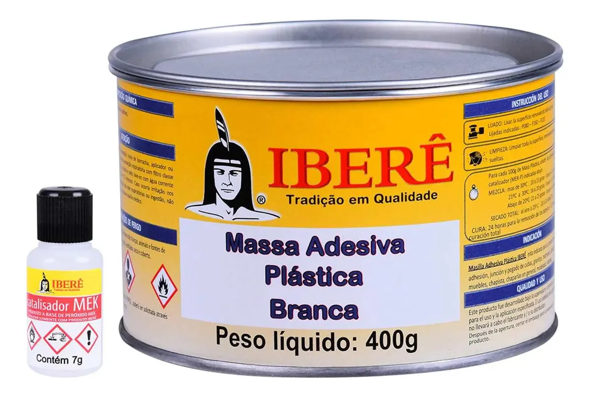 Kit 12 Massas Adesiva Iberê 400gr Branca
