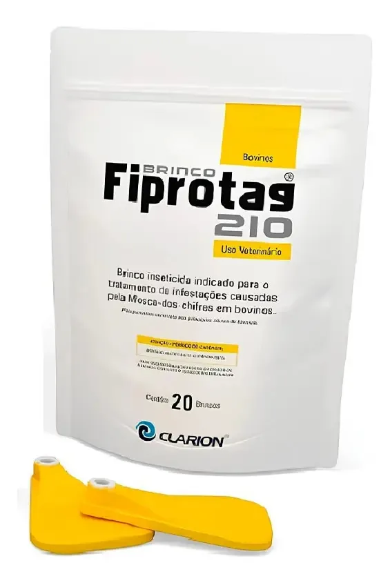 Kit Brincos Bovinos Fiprotag 210 C/ 400 Unidades Cor Amarelo