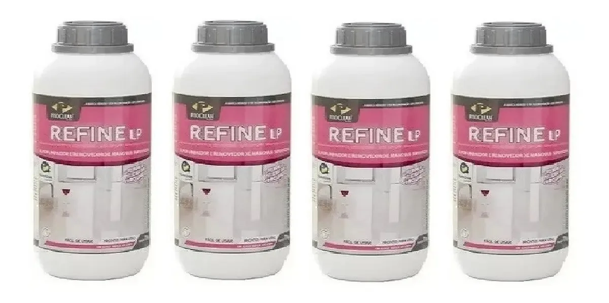 Kit 4 Refine Lp Pisoclean Tira Manchas Porcelanato 1kg