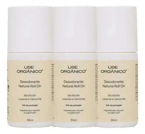 Kit 3 Desodorantes Naturais Lavanda E Camomila 55ml Use