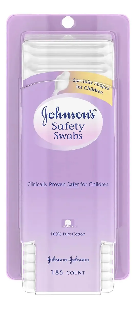 Cotonetes de segurança Johnsons, limpeza suave de ouvido para bebês, 185 unidades (pacote com 2)