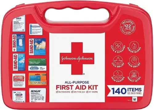 Band-aid Johnson & Johnson, kit compacto de primeiros socorros