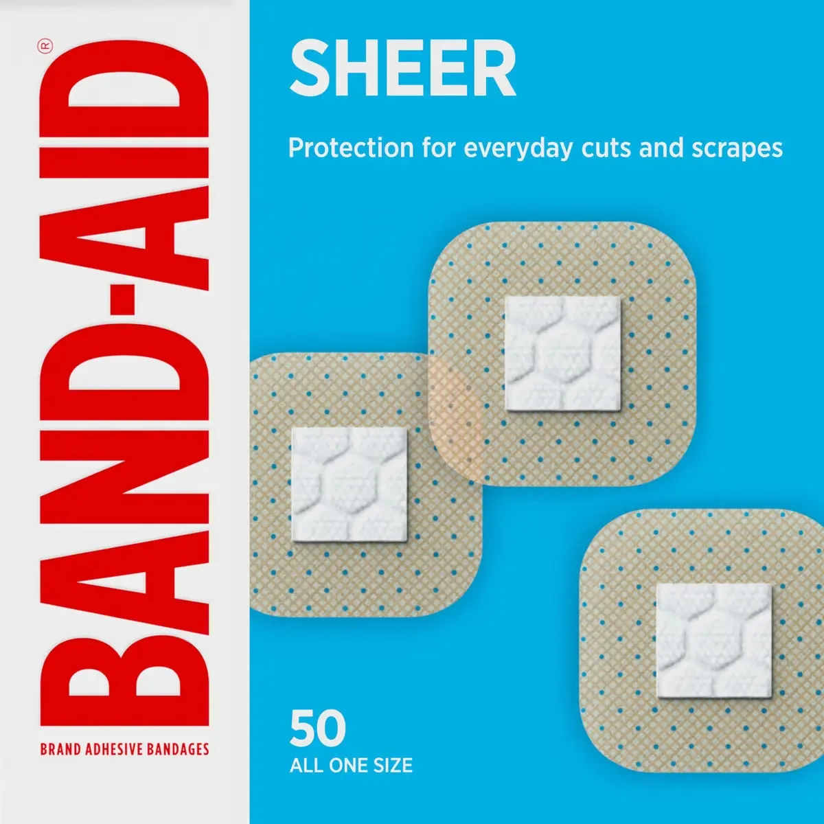 Band-aid Brand Sheer Spots - Curativos Quadrados Pequenos A