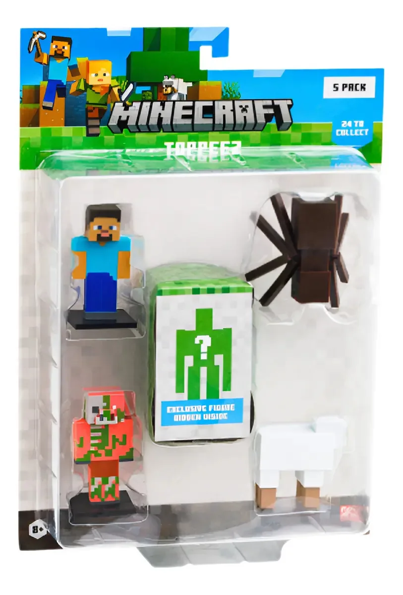Minecraft - Figuras de aranha do pacote Toppeez X5 - Mc2040