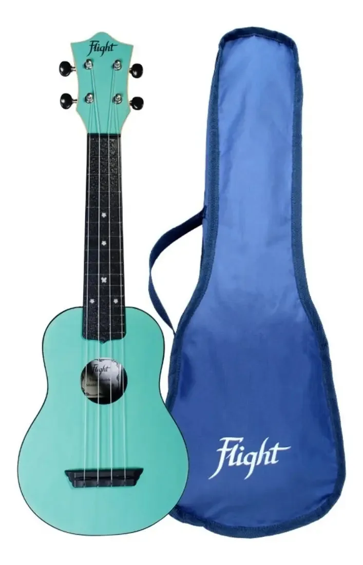 Ukulele Soprano Flight Tus35 azul claro com capa