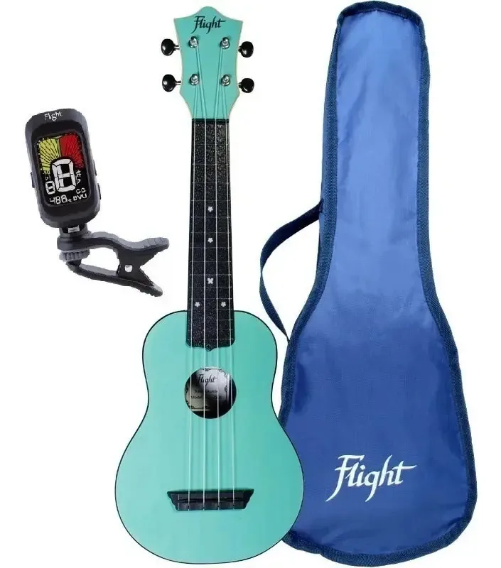 Ukulele acústico soprano Flight TUS35PACK LBL cor azul