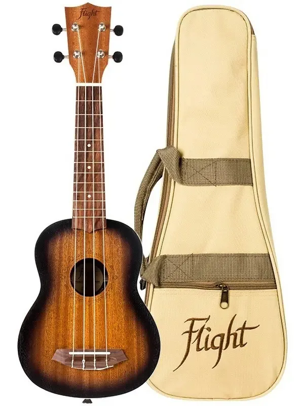 Ukulele acústico soprano marrom âmbar Flight Nus380