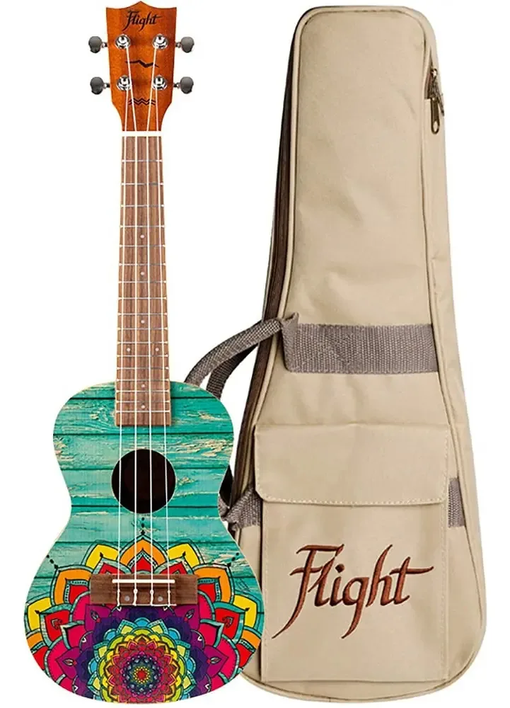Ukulele Flight Auc-33 Mansion Ukulele Ukulele de concerto com capa de design colorido