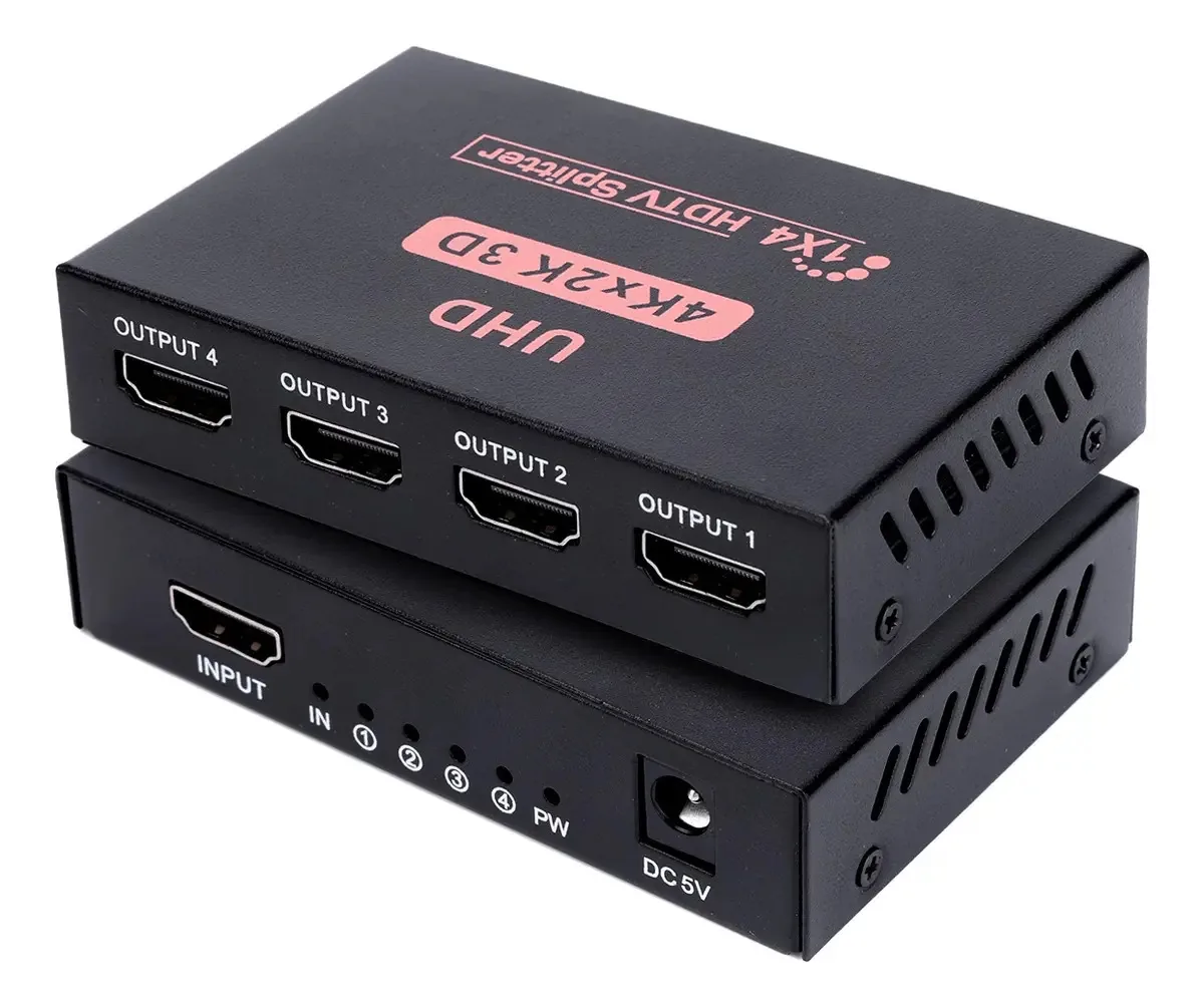 Adaptador divisor de múltiplas entradas HDMI 4 saídas