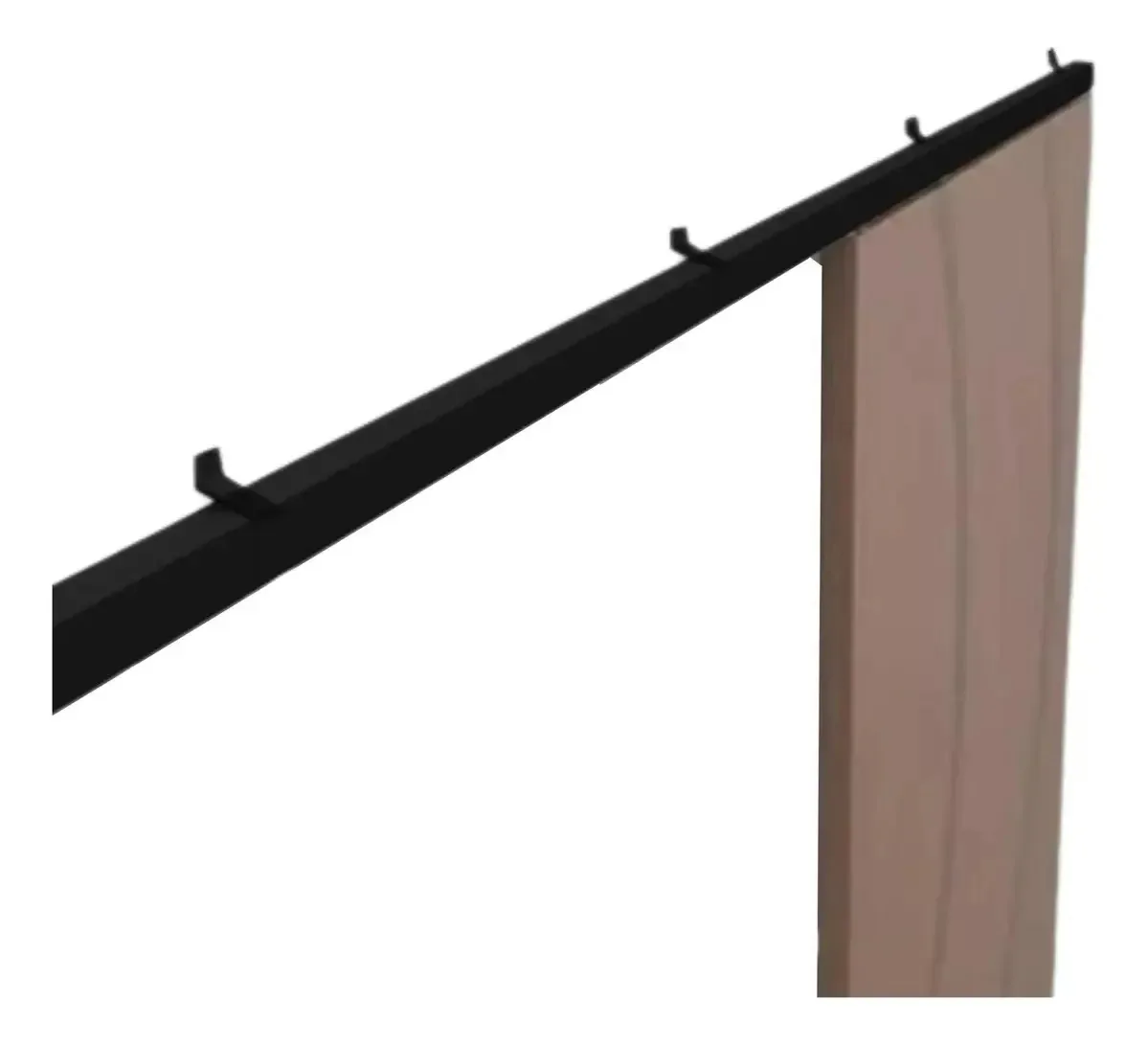 Kit Porta Correr Ate 100cm Trilho Preto 2mt Com Acabamentos